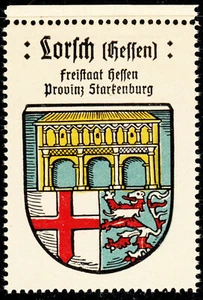 70 Kaffee Hag 1925 Lorsch Freistaat Hessen Starkenburg Reklamemarke Städtewappen - Picture 1 of 2