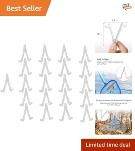 21-Pack Heavy-Duty Pool V-Clips for Secure Cleaning Attachment - Fits Most Poles - Picture 1 of 8