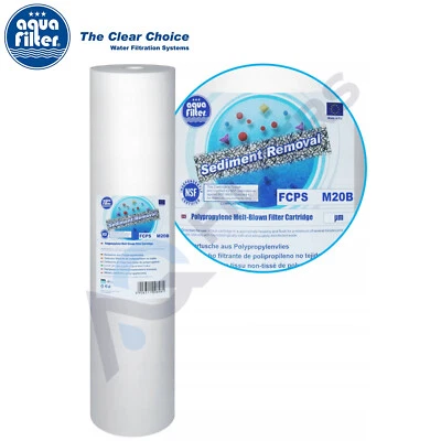 Aquafilter 20" x 4.5" Big Blue Jumbo 1 5 20 50 Micron PP Sediment Removal Filter - Image 1 of 3