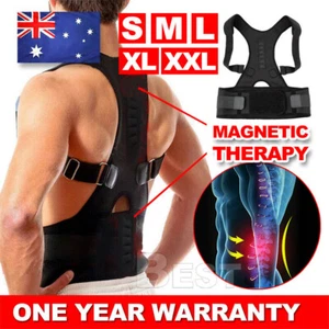 Posture Corrector Lumbar Lower Magnetic Back Support Shoulder Brace Belt Therapy - Picture 1 of 17