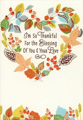 Romantic & Sweet THANKSGIVING Card FOR LOVER, Blessings by Hallmark + Envelope - Image 1 of 4