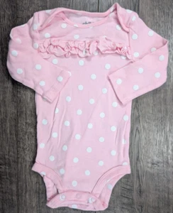 Baby Girl Clothes Child Mine Carter's 3-6 Month Pink Polka Dot Bodysuit - Picture 1 of 3