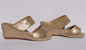 Johnston and Murphy Women's Golden Suede Leather Wedge Jute Heel 6, 7, 8.5, 9 - Picture 1 of 12