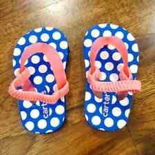 Carter's baby girl blue & pink flip flops size 1-2
