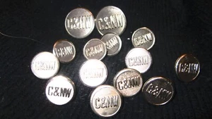 Rare 14 Set  C&NW " Chicago & Northwestern Railway railroad uniform button - Picture 1 of 6