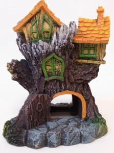 7" Tall Tree House Cave Aquarium Ornament Colorful Fish Tank Decorations - Picture 1 of 7