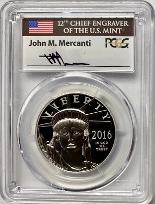 2016-W $100 1oz Platinum American Eagle PCGS PR-70 DCAM Mercanti - Image 1 of 4