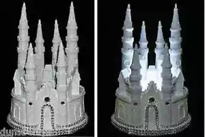Glittered/Gemmed Cinderella Castle/Princess/Illuminated Wedding Cake Topper - Picture 1 of 3