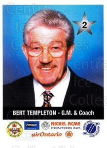 2001-02 Sudbury Wolves Police #2 Bert Templeton, Checklist