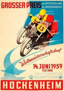 1959 German Motorcycle Grand Prix Race - Promotional Advertising Magnet - Picture 1 of 2