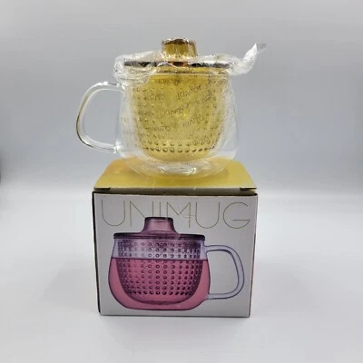 New KINTO UNIMUG Mug Cup Plastic Strainer and Lid 350ml Yellow TEA INFUSER - Image 1 of 4
