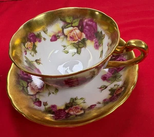 NEW-VTG- Royal Chelsea Golden Rose 3983-9- Tea Cup and Saucer , 4fl oz, England. - Picture 1 of 18