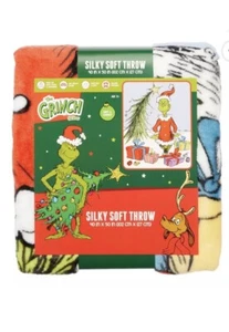 The Grinch Dr. Seuss Throw Blanket 40" x 50" Silky SUPER SOFT NEW - Picture 1 of 3