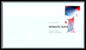 US FDC # 4953 $1 Patriotic Waves none color cancel 2015, 9p6082 - Picture 1 of 1