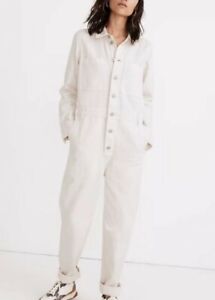 Madewell Women's Relaxed Coverall Jumpsuit Ivory XXS NWT #C5