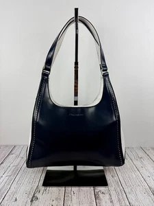 Vintage Liz Claiborne Black Patent Leather Shoulder Bag 3 Compartments, Magnetic - Picture 1 of 16
