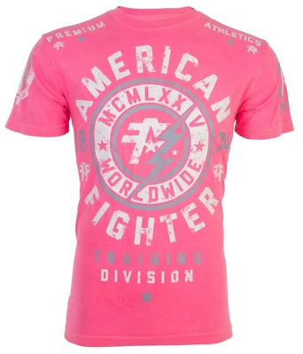 Camiseta para hombre AMERICAN FIGHTER MADISON atlético motociclista gimnasio rosa MMA Foto 1 de 4