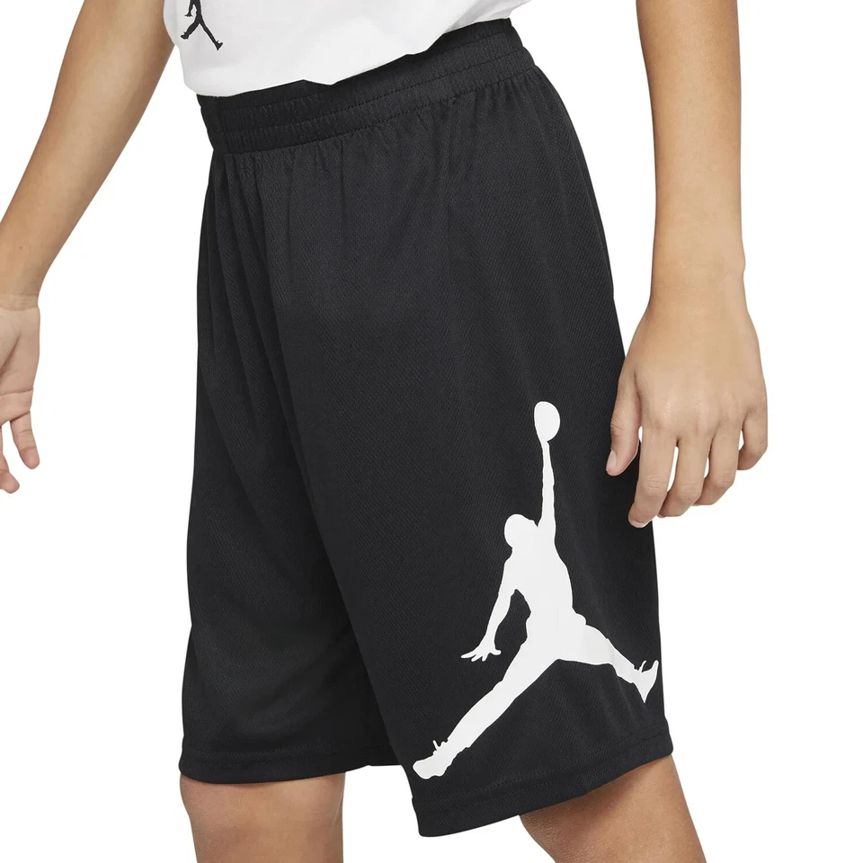 Nike Air Jordan Mesh Shorts Jumpman Wrap Basketball Black Boys Size M 957371-023