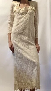 Vintage Susan Lane’s Country Elegance Lace Prairie Dress 1970s Cottagecore XS/S - Picture 1 of 17