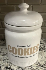 Grandma Pats Large Cookie Jar Canister With Lid Grandpa Keep Out! - Picture 1 of 6