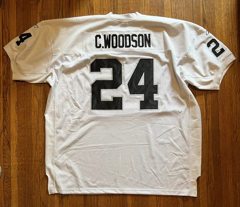 Vintage Oakland Raiders #24 Charles Woodson Jersey Men’s 60 Cover