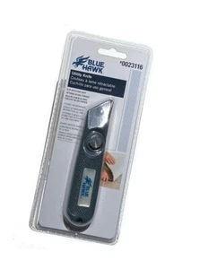 Blue Hawk Gray Steel Utility Knife 5 in. Slip Resistant Grip - Picture 1 of 4
