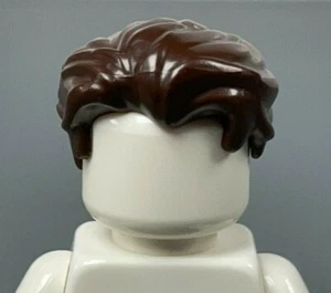 LEGO Dark Brown Male Minifigure Hair Swept Back Widow's Peak Short Sideburns - Picture 1 of 10