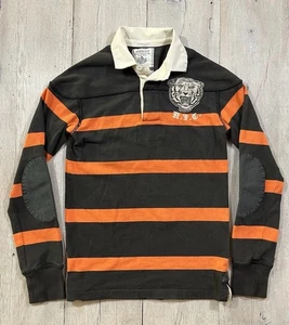 Ralph Lauren Rugby Vintage Slim Fit Long Sleeve Polo Size S Orange/ Brown - Picture 1 of 8