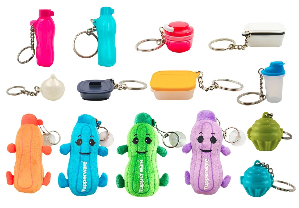 Tupperware Mini Bottiglia Plastica Multicolore Portachiavi Giocattolo Collezione - Immagine 1 di 1