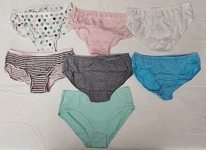 7 pair. of Hanes/Cat & Jack Girls Briefs, Multi-Colors, Size 12 - Picture 1 of 6