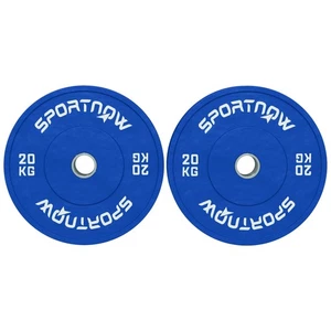 SPORTNOW Set 2 Dischi Pesi 20 kg in Gomma Foro 5 cm per Manubri e Bilancieri Blu - Foto 1 di 10