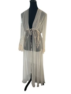 Maxi plumero de encaje rosa pálido transparente vintage Neiman Marcus Jonquil de Diane Samandi Foto 1 de 4