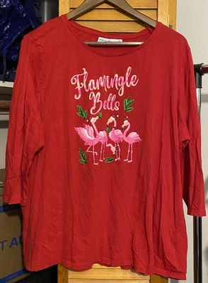 Camiseta KIWI FRESH Roja CAMPANAS FLAMENCAS Manga 3/4 Navidad Novedad 2x Foto 1 de 3