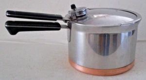 Revere Ware 1801 Stainless Pressure Cooker  Pot Copper Clad Bottom 4 Qt Vintage - Picture 1 of 7