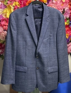 Lauren Ralph Lauren Blazer Sportmantel Wolle Leinenmischung blau kariert Größe 42R - Bild 1 von 9