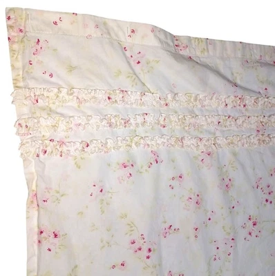 Cortina de Ducha de Algodón Simply Shabby Chic Rosa Floral Volantes 72x72 Cottagecore Foto 1 de 4