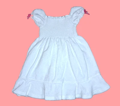 Niñas JANIE & JACK Retro Blanco Terry Tela Vestido 12 18 Meses Tenis Golf Falda Foto 1 de 4