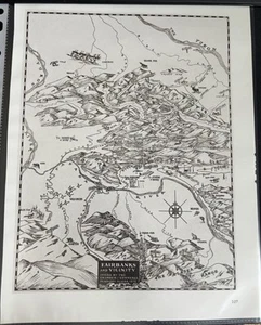 Book Clipping Photo Fairbanks And Vicinity Map 1936 Chamber Of Commerce - Picture 1 of 1