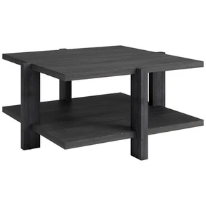 35" Gray Square Coffee Table with Shelf - Picture 1 of 6