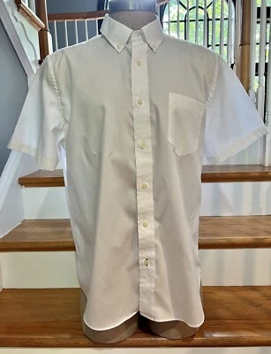 Mens Nautica White Button Down Dress Shirt Size L S/S Wrinkle Resistant - Image 1 of 4
