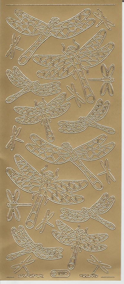 DRAGONFLIES outline vinyl stickers #1019, 1 sheet Foto 1 de 1