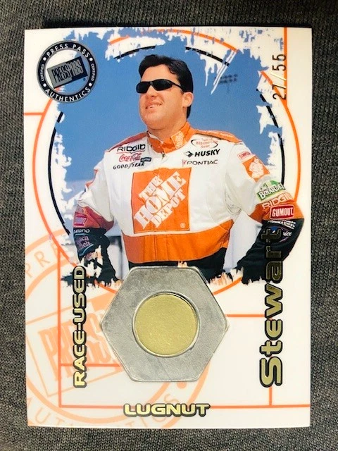 2000 Press Pass Optima #LD-20 Tony Stewart Race Used Lugnut Relic Card /55 Rare - Image 1 of 2