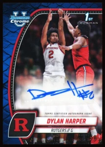 2024 Dylan Harper #22 Reptilian Blue AUTO Bowman Chrome University 1st /150 - Imagen 1 de 3