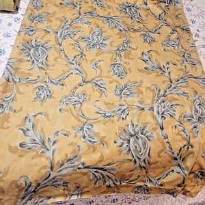 Western Fabrics Cotton Interiors Fabric Grey & Yellow Flowers 8.5 Cont. Yards - Picture 1 of 6