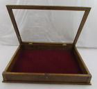 Large Wooden Locking Hinged Display Case/Shadow Box Glass Top 28.75x21.5x4.25