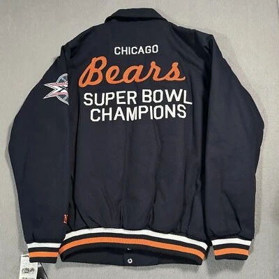 Chicago Bears NFL Football Super Bowl Vtg Varsity Bomber Sports Jacket Sweater M - Image 1 of 4