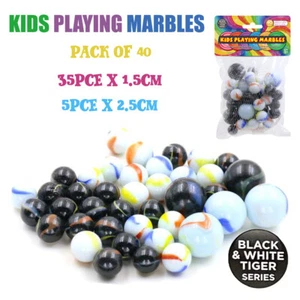 40/80/160pc Kids Playing Glass Marble 1.5/2.5cm Craft DIY Toy Squid Game Gift - Picture 1 of 4