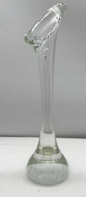 Mid Century Jack in the Pulpit Bud Vase Glasbruk  Glass Controlled Bubble Base - image 1 of 4