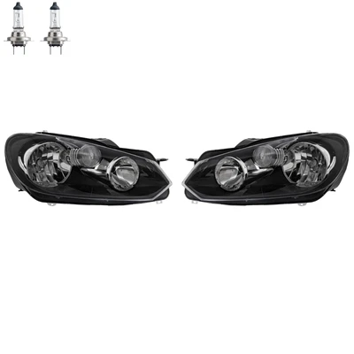 Phares Kit pour VW Golf VI Année Fab. 11/08- >> Incl. Moteur H7+H15 Lampes 5E6 - Photo 1/4