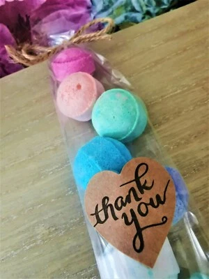 10 Thank You Teacher Mini Scented Bath Bombs Marbles Chill Pill Fizzes Vegan Bag - Image 1 of 4